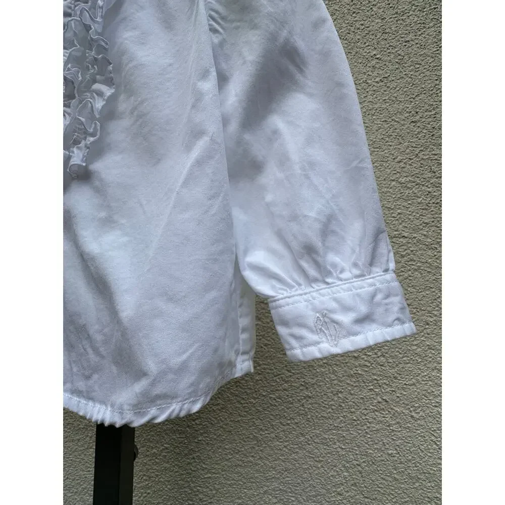 Ralph Lauren Ruffled Ballon Sleeve Blouse, Baby Size 24mo, White